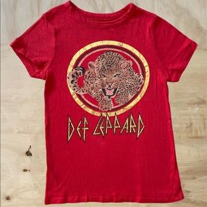 Chaser Red & Gold Tiger Def Leppard Tee, XS